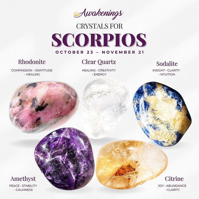 Scorpio Zodiac - Crystal Kits Astrology Set Bundle Pack
