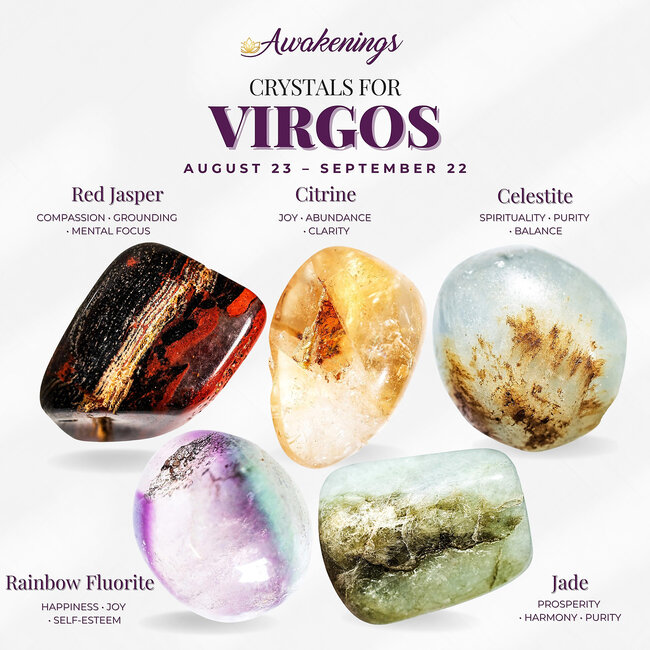 Virgo Zodiac - Crystal Kits Astrology Set Bundle Pack