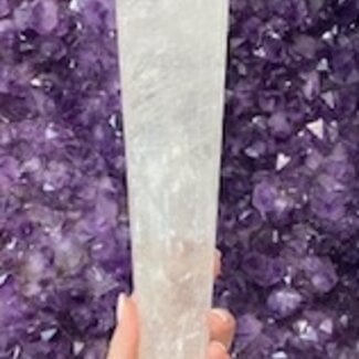 Clear Quartz Vogel Point with Rainbows- XXL (12") Root Wand