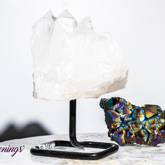 Clear (Crystal) Quartz Point on Pin Stand - Medium (7-8")