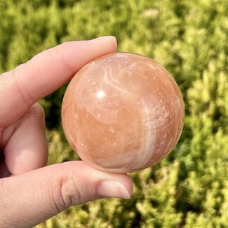 Orange Peach Calcite Sphere Orb-50mm