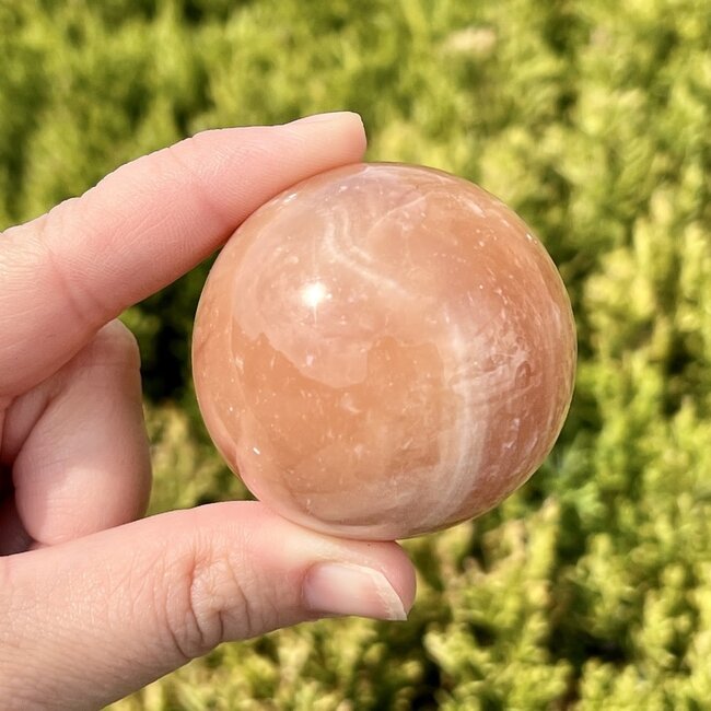 Orange Peach Calcite Sphere Orb-50mm