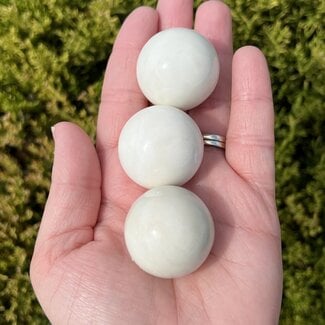 Ivory White Jade Sphere Orb - 30mm