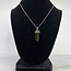 Smoky Quartz Necklace-Point on Bead Chain 18" Silver Plated
