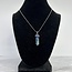 Lapis Lazuli Necklace-Point on Bead Chain 18" Silver Plated