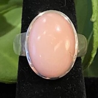 Pink Opal Size 8 Oval Ring-Sterling Silver