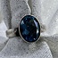 Blue Topaz Ring-Size 6 Bezel Faceted Oval-Sterling Silver