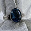 Blue Topaz Ring-Size 8 Bezel Faceted Oval-Sterling Silver
