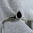 Garnet Ring-Size 4 Teardrop/Pear Bezel Sterling Silver