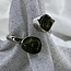 Peridot Ring-Adjustable (Size 7-8) Rough Two Stone-Sterling Silver Raw Natural