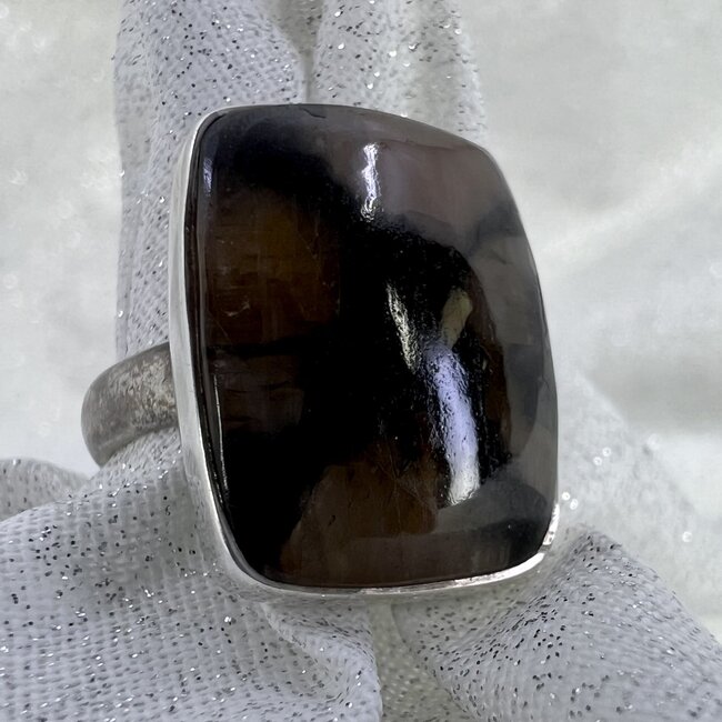 Chiastolite Ring Size 7 Rectangle-Sterling Silver