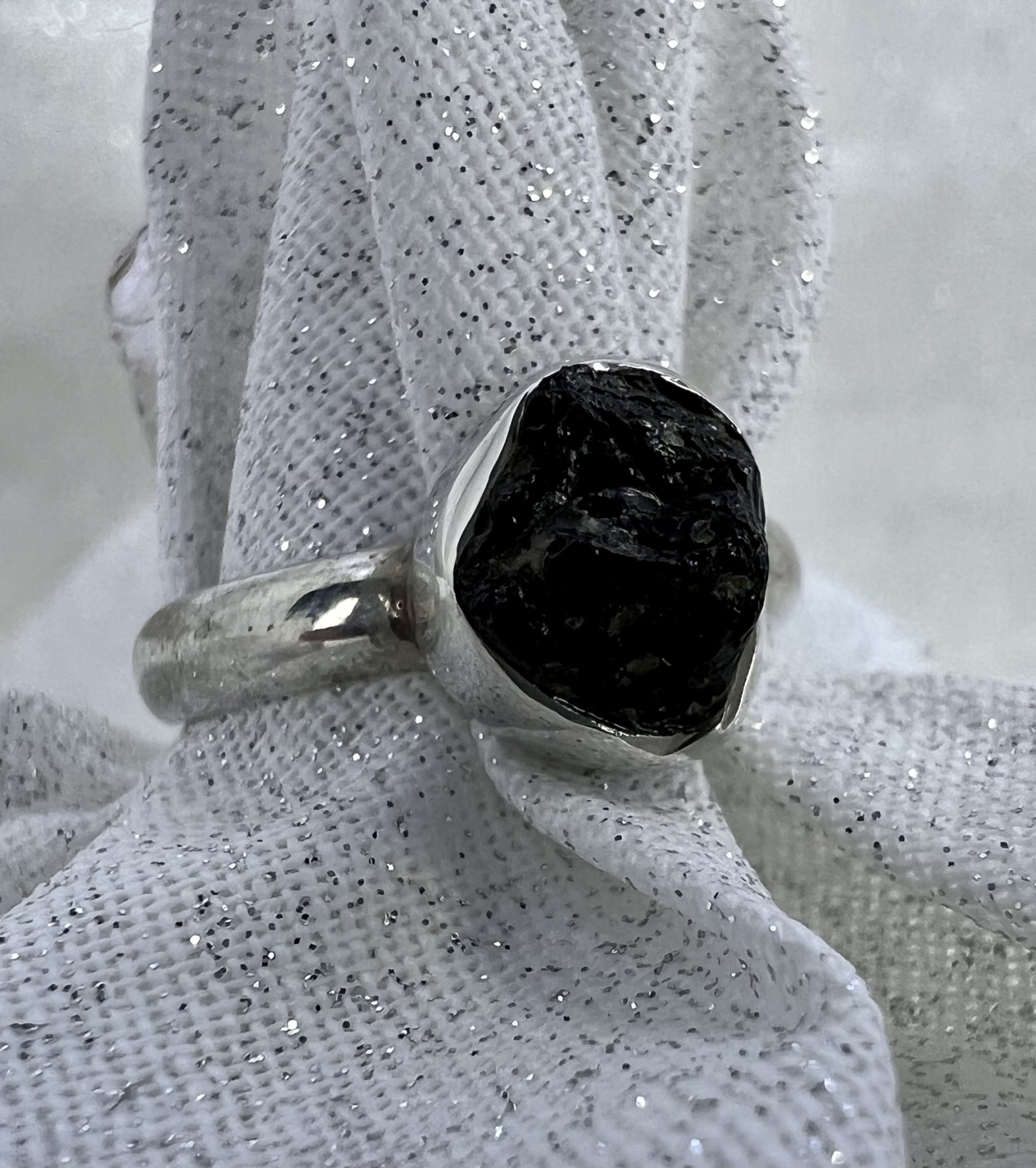 Sage Goddess Black Tourmaline Pan Protection Ring