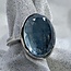 Aquamarine Ring-Size 6.5 Faceted Oval-Sterling Silver