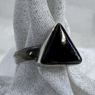 Sugilite Ring-Size 7 Triangle/Trilliant Sterling Silver