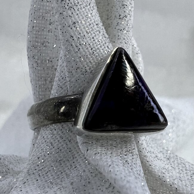 Sugilite Ring-Size 7 Triangle/Trilliant Sterling Silver