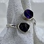 Amethyst Rings -Adjustable (Size 5-6) Rough Two Stone - Sterling Silver Raw Natural