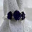 Amethyst Ring-Size 8 Triple Faceted Oval-Sterling Silver