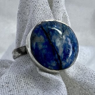 Shattuckite Ring-Size 9 Round Sterling Silver