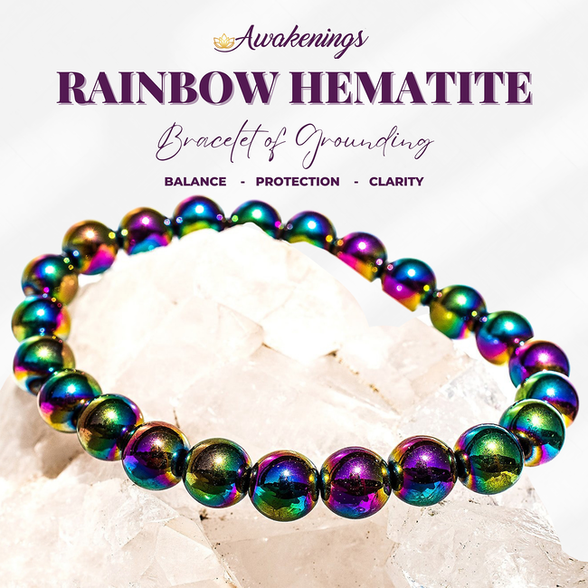 Rainbow Hematite Bracelet- 8mm