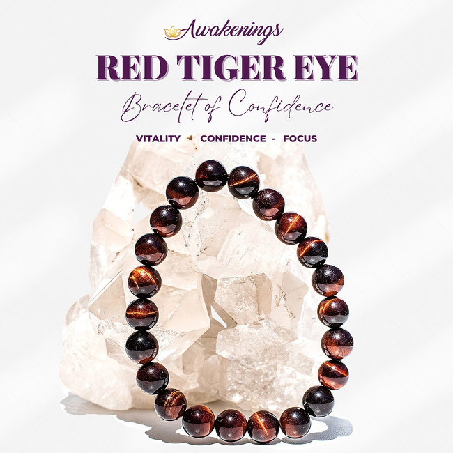 Red Tigers Eye Bracelets - 8mm
