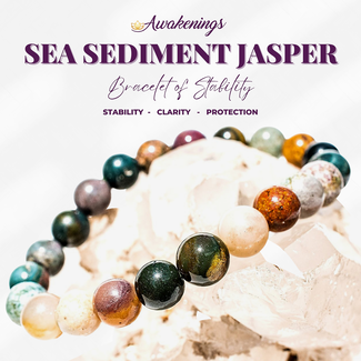 Ocean Jasper (Sea Sediment) Bracelet-8-9mm Beaded Elastic Cord
