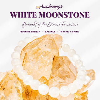 White Moonstone Bracelet -  8mm