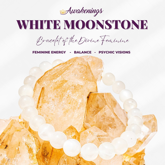 White (Rainbow) Moonstone Bracelets - 8mm