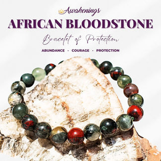 African Bloodstone Seftonite (Heliotrope) Bracelet-8mm