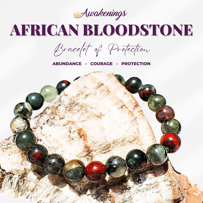 African Bloodstone (Seftonite Septonite Setonite Heliotrope) Bracelets - 8mm
