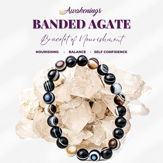 Matte Banded Agate Bracelet- 8mm