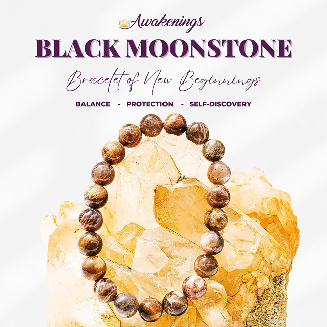 Amazon.com: 1 Pc 8mm Natural Black Moonstone Quartz Healing Stretch Bracelet  Healing : Clothing, Shoes & Jewelry