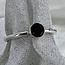 Garnet Ring - Size 6 - Faceted Simple Round Bezel Set - Sterling Silver