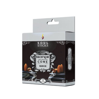 Black Ice Backflow Reverse Flow Incense Cones - 10 Cones in Box - Good Earth Soul Sticks