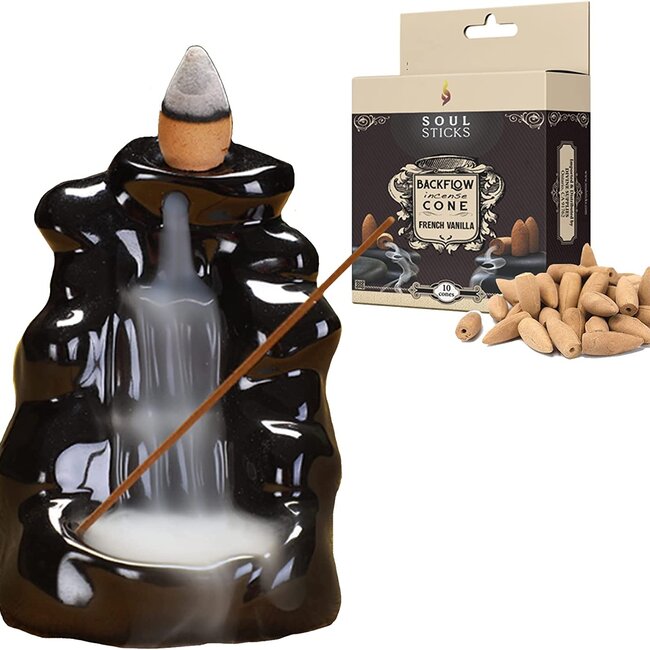 Cinnamon Backflow Reverse Flow Incense Cones -  10 Cones in Box - Good Earth Soul Sticks