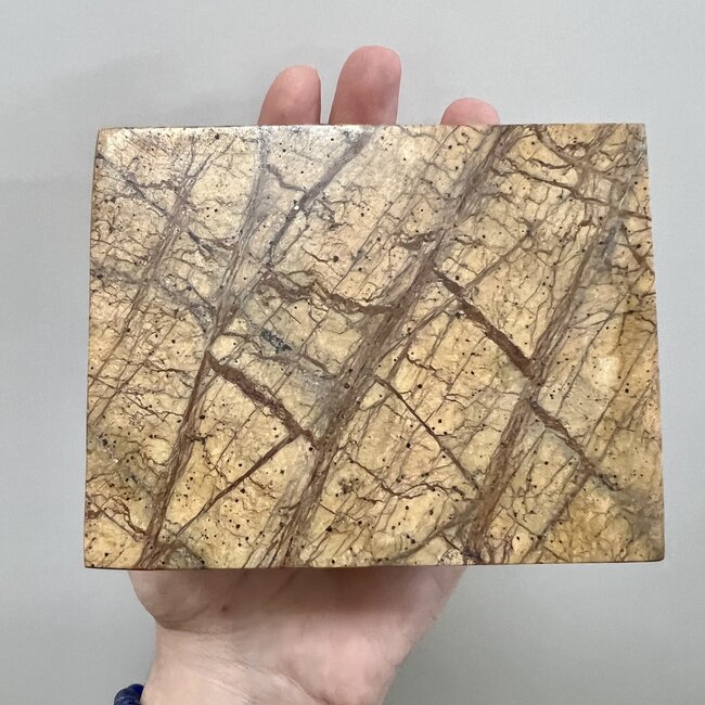 Ceramic Box-Forest Marble Brown 4x3-Tarot Crystals Trinket