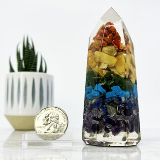 Orgonite Orgone Chakra Resin Tower Generator Point - XL Extra Large 4"