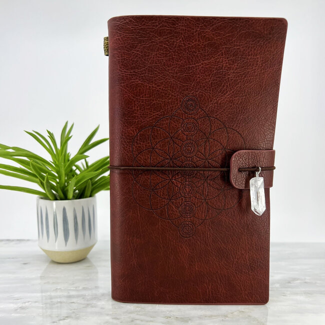 Seed of Life Chakra Journal Notebook - Red Burgundy