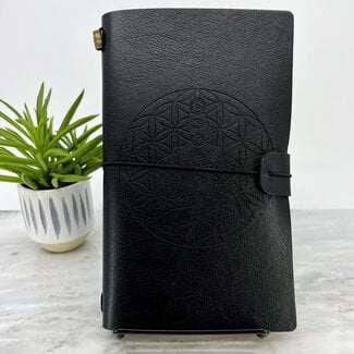 Flower of Life Chakra Meditation Journal Notebook- Black