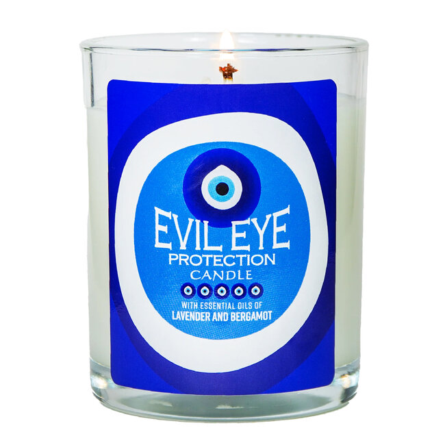 Evil Eye Candle - Glass Jar - Protection with Lavender & Bergamot