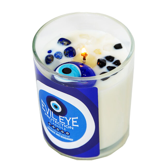 Evil Eye Candle - Glass Jar - Protection with Lavender & Bergamot