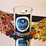 Evil Eye Candle - Glass Jar Black Obsidian Clear Quartz & Lapis Lazuli - Protection with Lavender & Bergamot 10oz