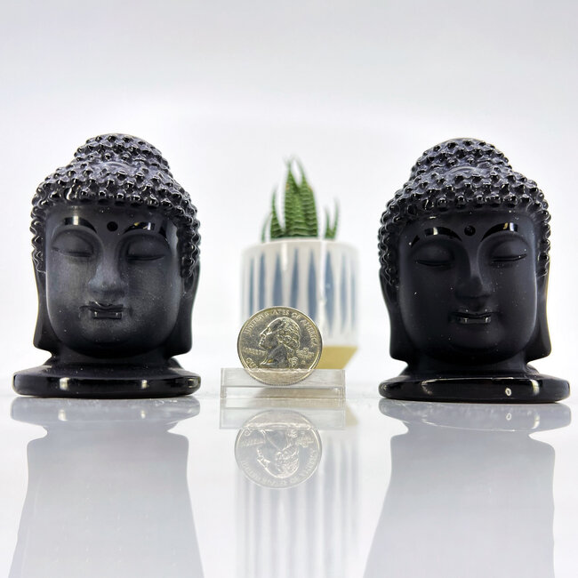 Black Obsidian Buddha Head 3"