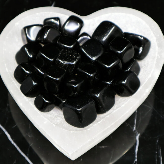 Black Obsidian Cubes 1"
