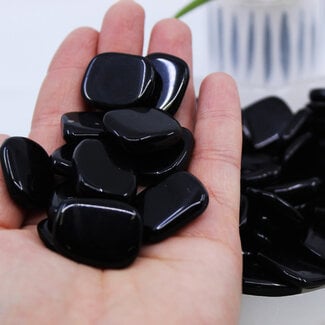 Black Obsidian Flat Stone- Mini