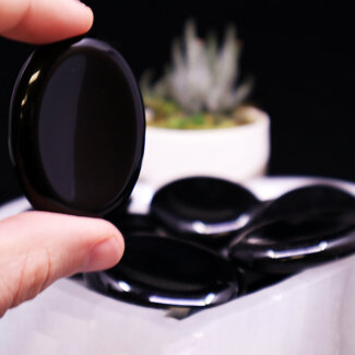 Black Obsidian Worry (Thumb Fidget Relaxation Pocket)  Stones - Large Oval