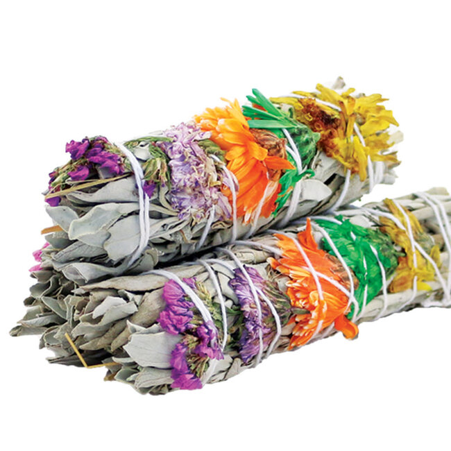 Good Vibes Floral Bundle Smudge Stick - 4"