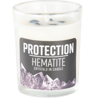 Protection Hematite Votive Candle - Frankincense & Orange Essenital Oil 4 oz Soy Lead Free Wick