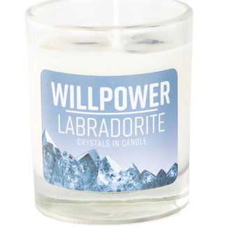 Willpower Labradorite Votive Candle - Lime & Orange Essenital Oil 4 oz Soy Lead Free Wick
