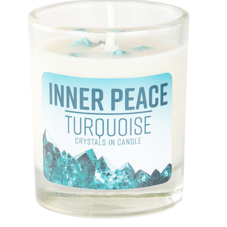 Inner Peace (Turquoise) Blue Howlite Votive Candle - Ylang Ylang & Orange Essenital Oil 4 oz Soy Lead Free Wick