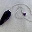 Amethyst Pendulum-Faceted Teardrop Dowsing Divination-Silver Chain-Crystal Gemstone